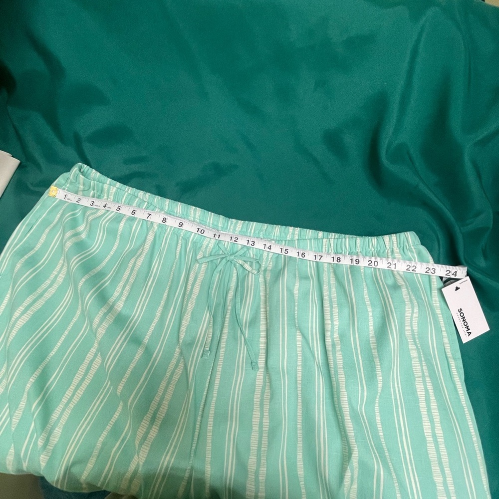 Sonoma Mint Green Striped Pajama Pants - Picture 2 of 9